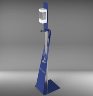 Piantana con dispenser automatico di liquido disinfettante per mani - mod.Elite