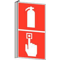 Cartello antincendio - Estintore e pulsante d\'allarme incendio - Rigido