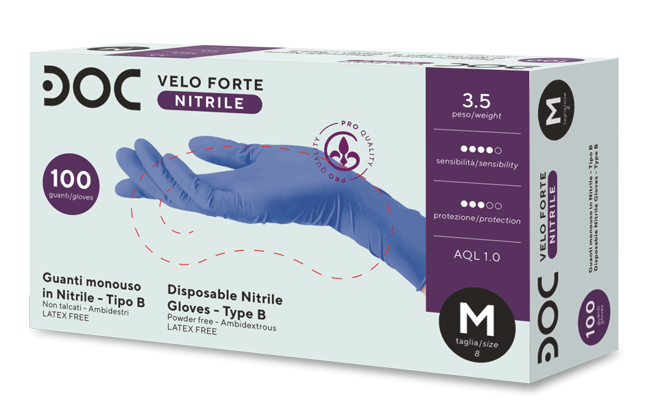Guanti monouso nitrile VELO SOFT - box da 100 pezzi